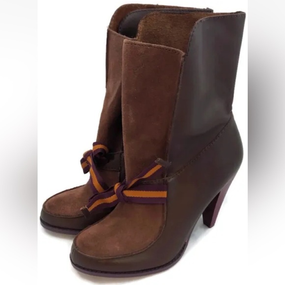 NIB- Poetic Licence Headliner 6.5M Leather Brown Pull-Up Mid-Calf Bootie - Picture 5 of 10
